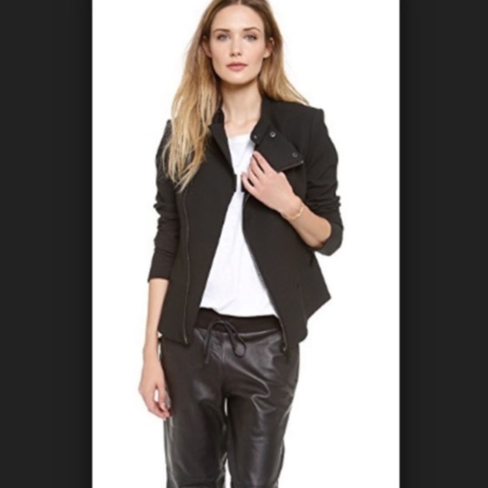 Elizabeth and James Women's Black Asymmetrical Jacket